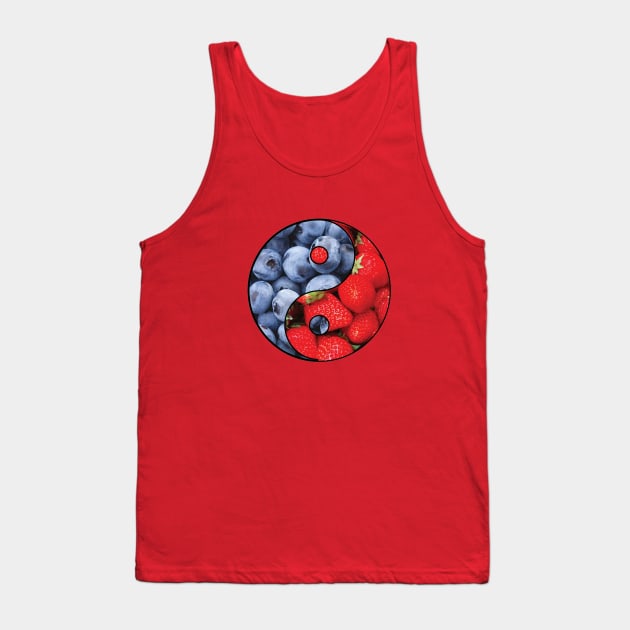 Strawberries & Blueberries Yin Yang Tank Top by ACGraphics